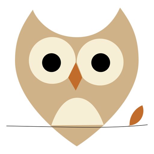 Pointy ears owl flat PNG Design