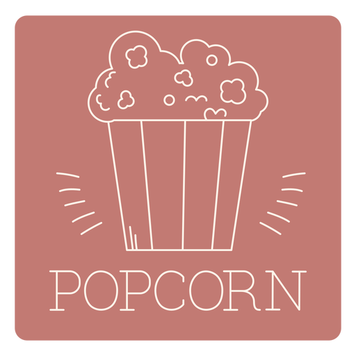 Popcorn label line PNG Design