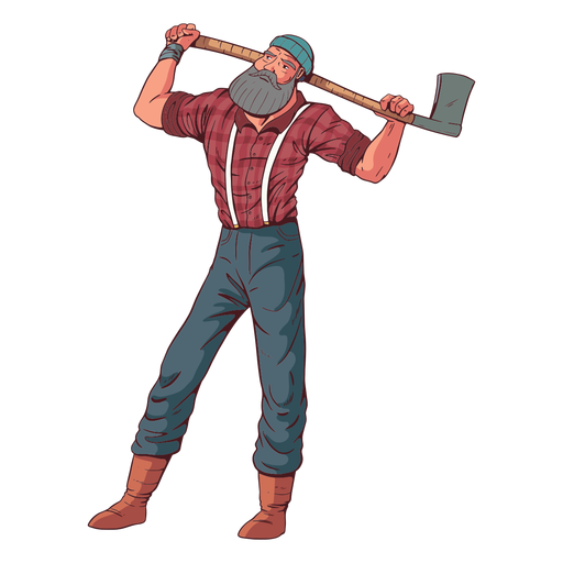 Posing lumberjack character