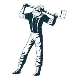 Posando personagem lenhador em azul Desenho PNG
