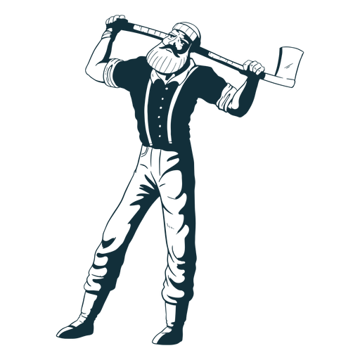Posing lumberjack character blue - Transparent PNG & SVG vector file