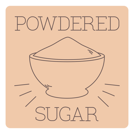 Powdered sugar label line PNG Design