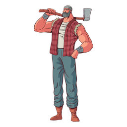 Orgulloso personaje de leñador Diseño PNG