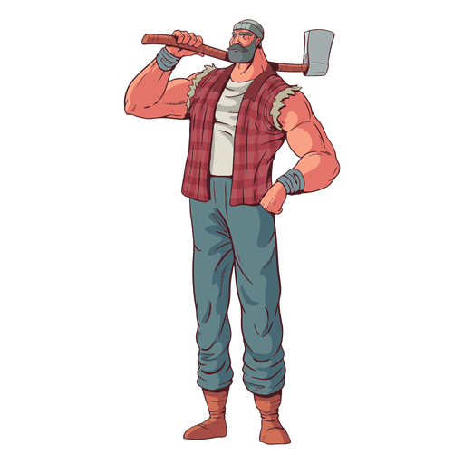 Proud lumberjack character PNG Design