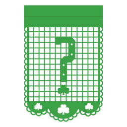 Signo de interrogación guirnalda st patricks Diseño PNG