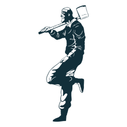 Lenhador descontraído azul Desenho PNG