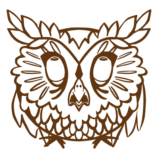 Roll eyes owl stroke PNG Design