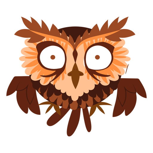 Scared owl illustration
