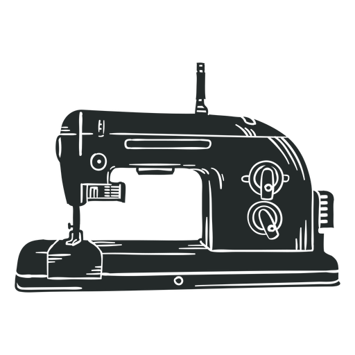Maquina de coser negra Diseño PNG