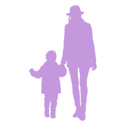 Silueta madre e hijo Diseño PNG