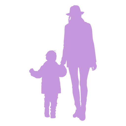 Silhouette Mutter und Sohn PNG-Design