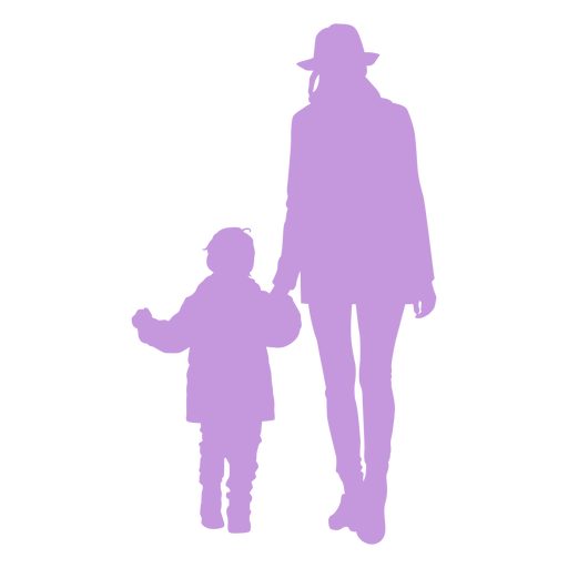 Silhueta mãe e filho Desenho PNG