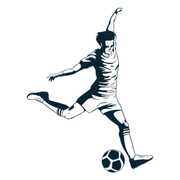 Personagem de jogador de futebol preto e branco Desenho PNG