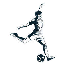 Soccer player character black and white PNG Design Transparent PNG