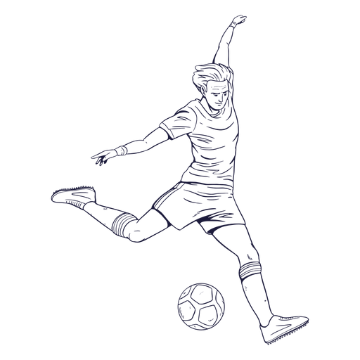 Dibujado a mano personaje de jugador de fútbol Diseño PNG