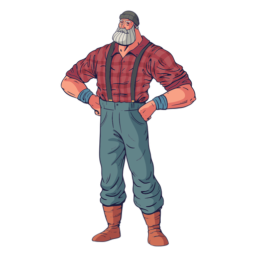 Standing lumberjack character PNG Design