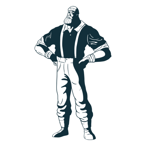 Standing lumberjack character blue PNG Design