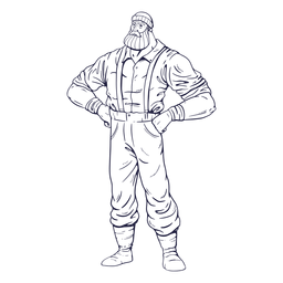Lenhador em pé desenhado à mão Desenho PNG