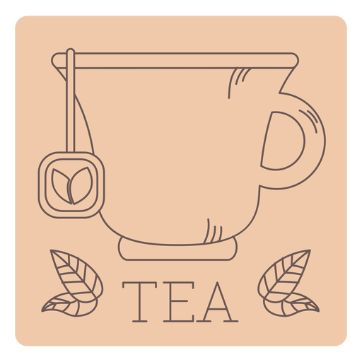 Tea label line PNG Design