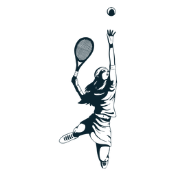 Tennisspielercharakter schwarz und weiß PNG-Design