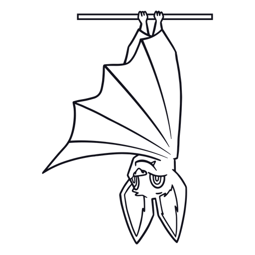 Golpe de morcego de cabeça para baixo Desenho PNG