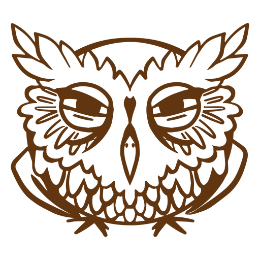 Very suspicious owl stroke PNG Design