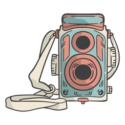 Câmera de filme vintage desenhada à mão Desenho PNG