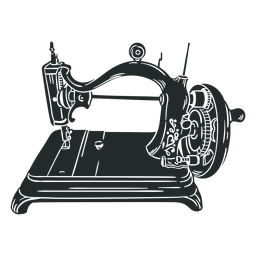 Vintage sewing machine black PNG Design