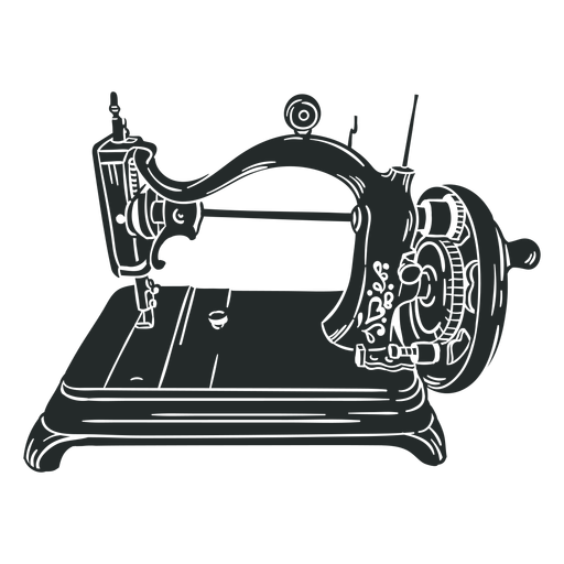 Vintage sewing machine black PNG Design