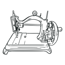 Máquina de costura vintage desenhada à mão Transparent PNG