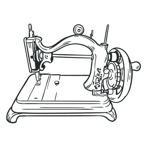 Vintage sewing machine hand drawn PNG Design