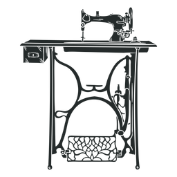 Mesa de máquina de coser vintage negra Diseño PNG Transparent PNG