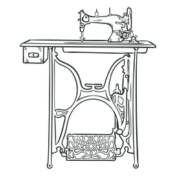 Vintage sewing machine table hand drawn PNG Design Transparent PNG