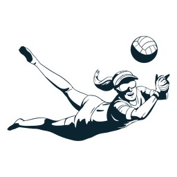 Personagem de jogador de vôlei preto e branco Desenho PNG