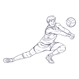 Volleyball player character hand drawn PNG Design Transparent PNG