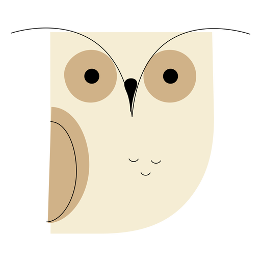 White owl flat PNG Design