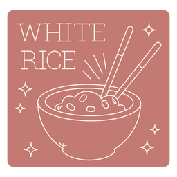 Línea de etiqueta de arroz blanco Diseño PNG