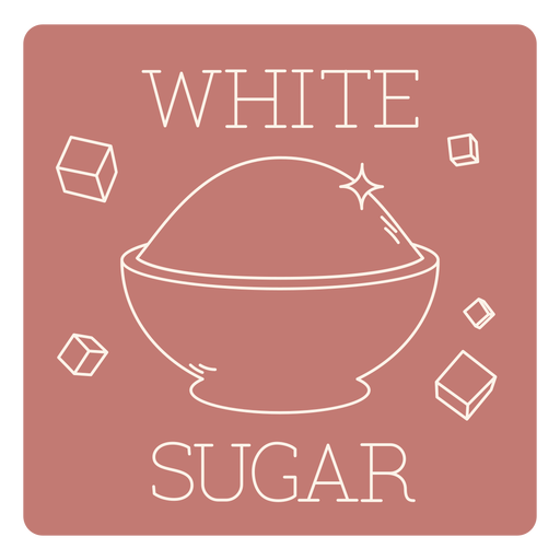 Línea de etiqueta de azúcar blanca Diseño PNG