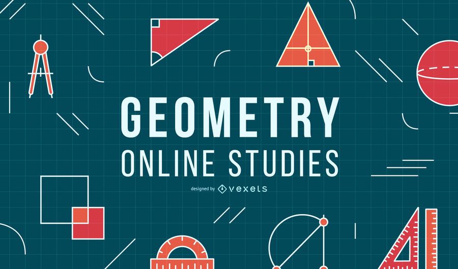 Geometry Online Education Cover Design Vector Download