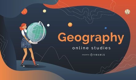 Design de capa de estudos on-line de geografia