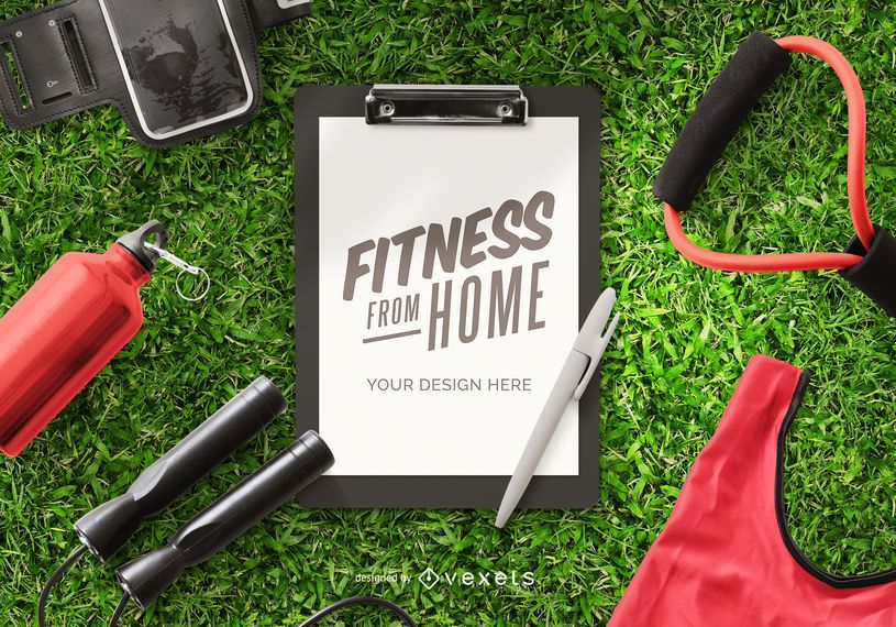 Fitness clipboard mockup composition Fitness clipboard mockup composition