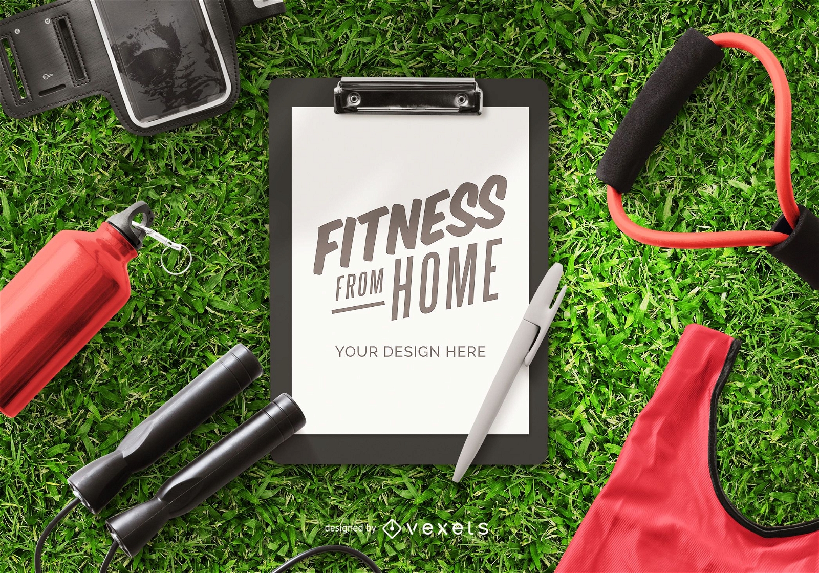 Fitness clipboard mockup composition