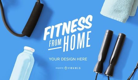 Fitness from home mockup design