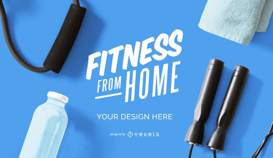 Download Fitness Von Zu Hause Mockup Design - PSD Download