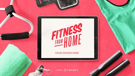 Fitness ipad mockup composition
