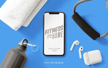 Fitness from home phone mockup