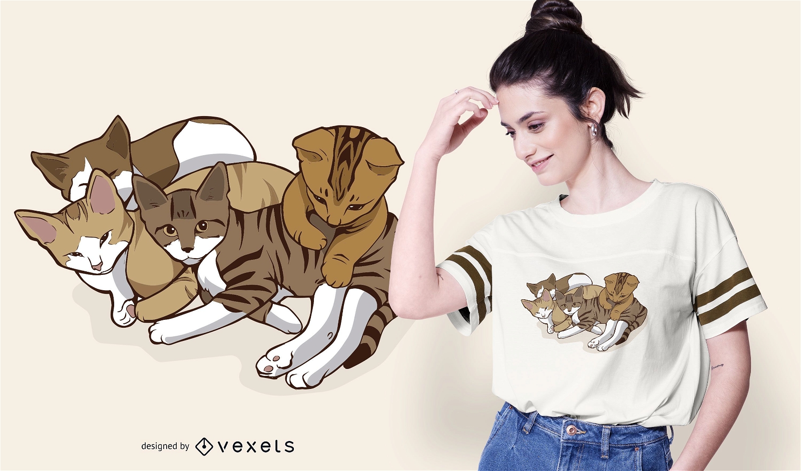 Design de camisetas gatinhos fofos
