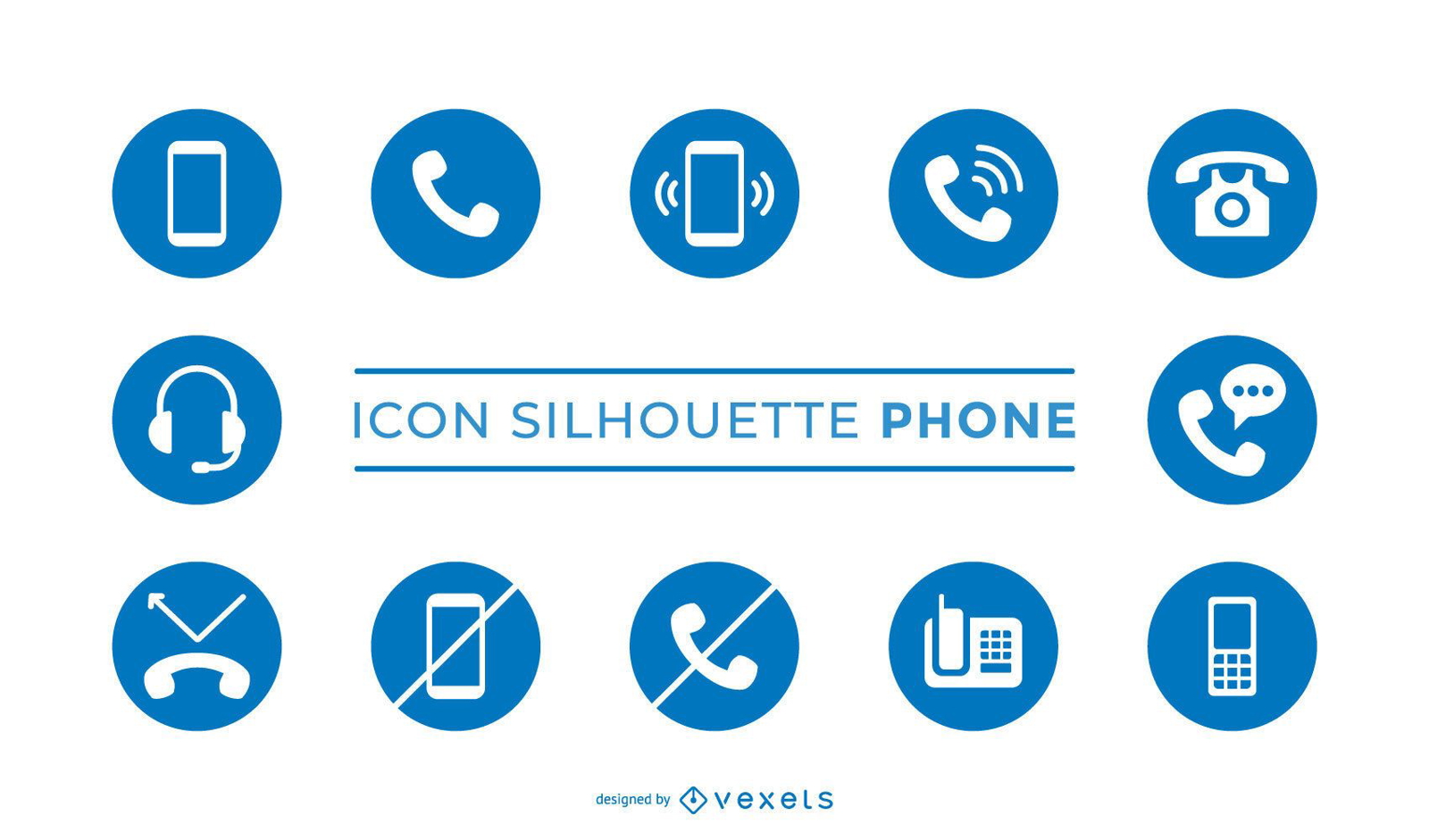 Paquete de iconos de silueta de teléfono