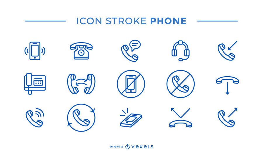 Paquete de iconos de trazo del teléfono Paquete de iconos de trazo del teléfono
