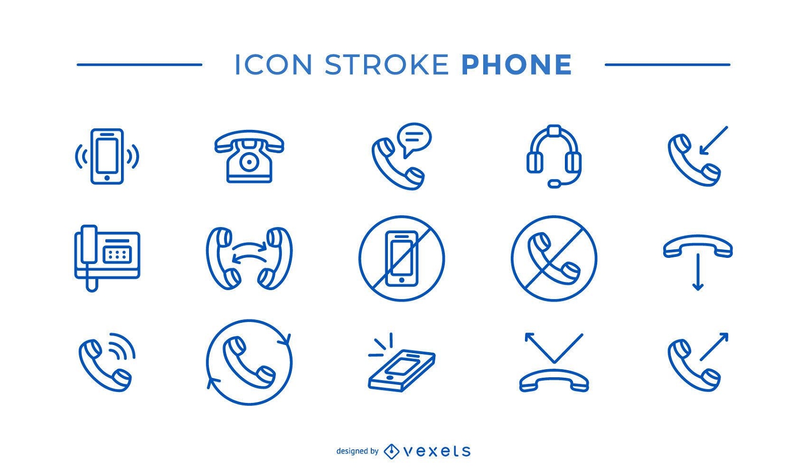 Phone Stroke Icon Pack